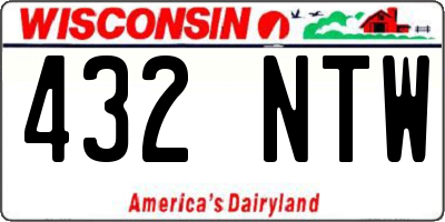 WI license plate 432NTW