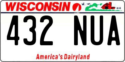 WI license plate 432NUA