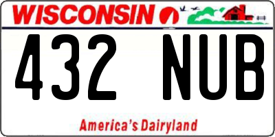WI license plate 432NUB