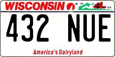 WI license plate 432NUE
