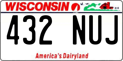 WI license plate 432NUJ
