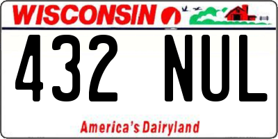 WI license plate 432NUL