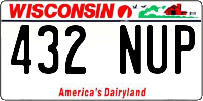 WI license plate 432NUP