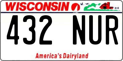 WI license plate 432NUR