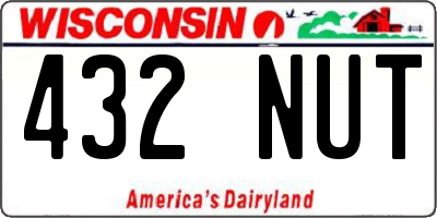 WI license plate 432NUT