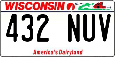 WI license plate 432NUV