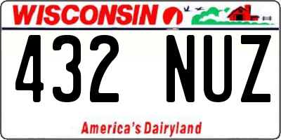 WI license plate 432NUZ
