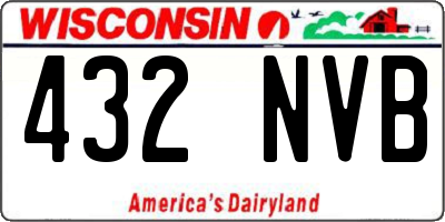 WI license plate 432NVB