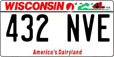 WI license plate 432NVE