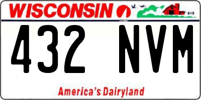 WI license plate 432NVM