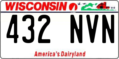 WI license plate 432NVN