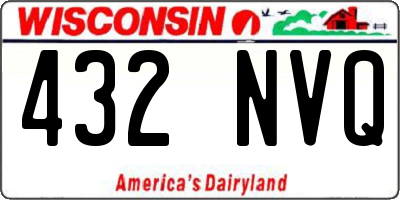 WI license plate 432NVQ
