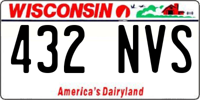 WI license plate 432NVS