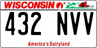 WI license plate 432NVV