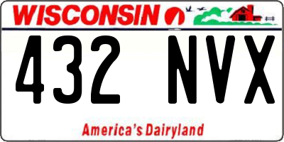 WI license plate 432NVX
