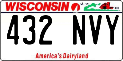 WI license plate 432NVY