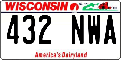 WI license plate 432NWA