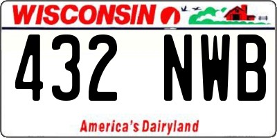 WI license plate 432NWB