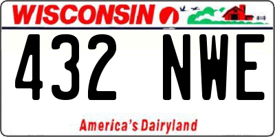 WI license plate 432NWE