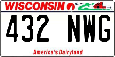 WI license plate 432NWG
