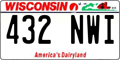 WI license plate 432NWI
