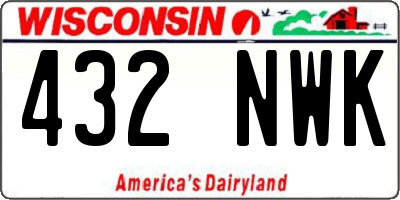 WI license plate 432NWK