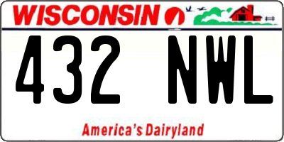 WI license plate 432NWL