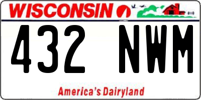 WI license plate 432NWM