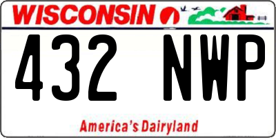 WI license plate 432NWP