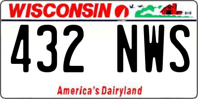 WI license plate 432NWS