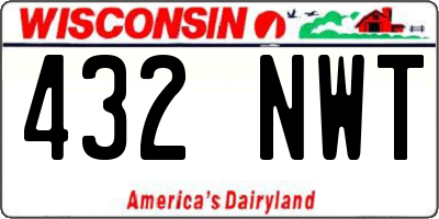 WI license plate 432NWT