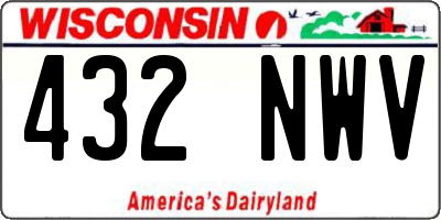 WI license plate 432NWV