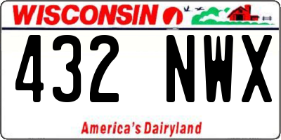 WI license plate 432NWX