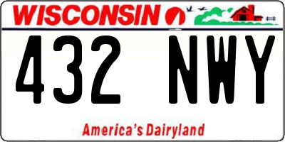 WI license plate 432NWY