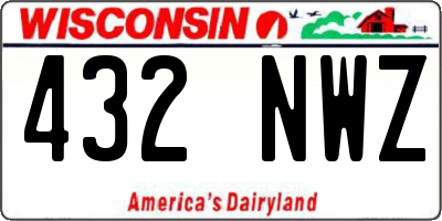 WI license plate 432NWZ