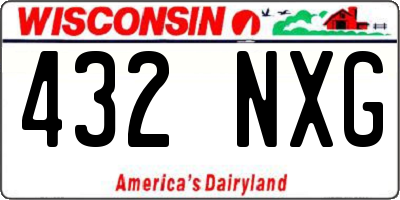 WI license plate 432NXG