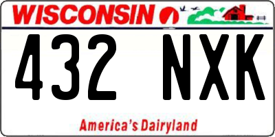 WI license plate 432NXK