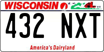 WI license plate 432NXT