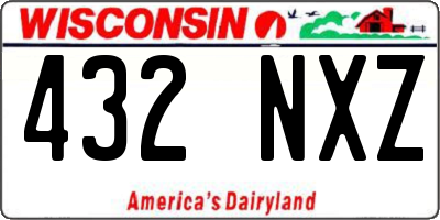 WI license plate 432NXZ