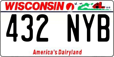 WI license plate 432NYB