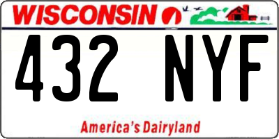 WI license plate 432NYF