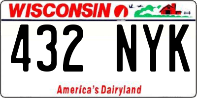 WI license plate 432NYK
