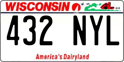 WI license plate 432NYL