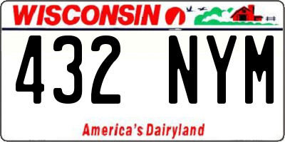 WI license plate 432NYM