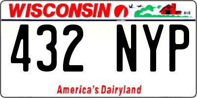 WI license plate 432NYP