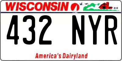 WI license plate 432NYR