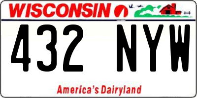 WI license plate 432NYW
