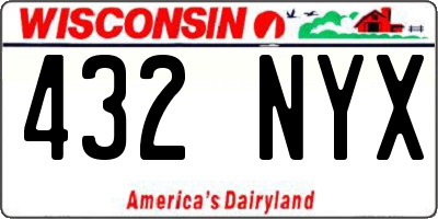 WI license plate 432NYX