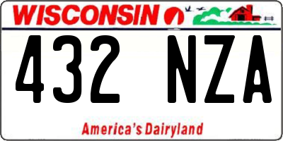 WI license plate 432NZA