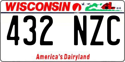 WI license plate 432NZC